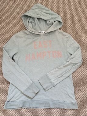 Wildfox Hoodie in Sage Green with Faded Pink EAST HAMPTON